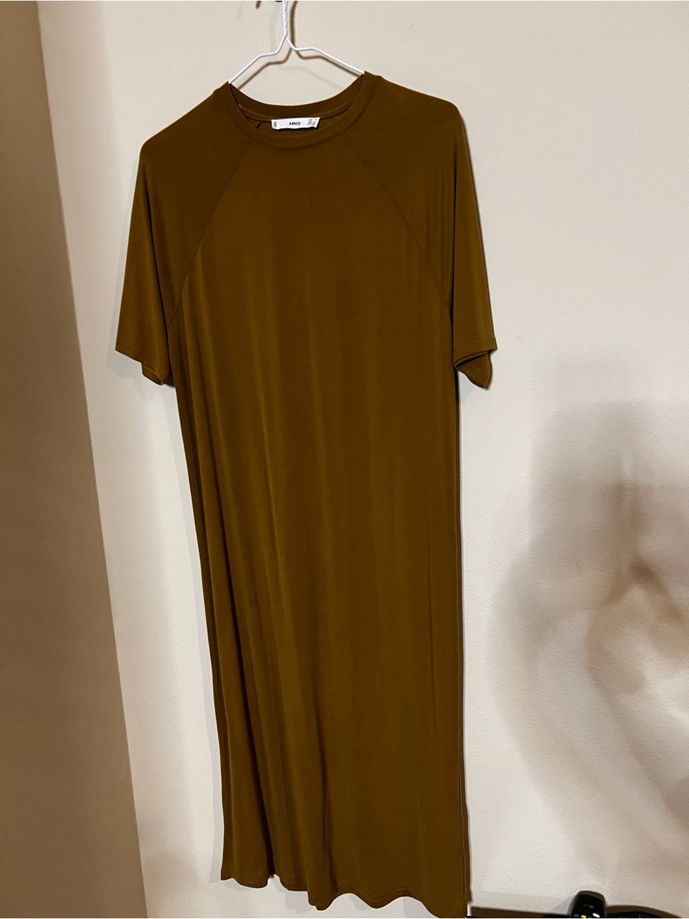 Mango Olive Midi T-Shirt Dress XS